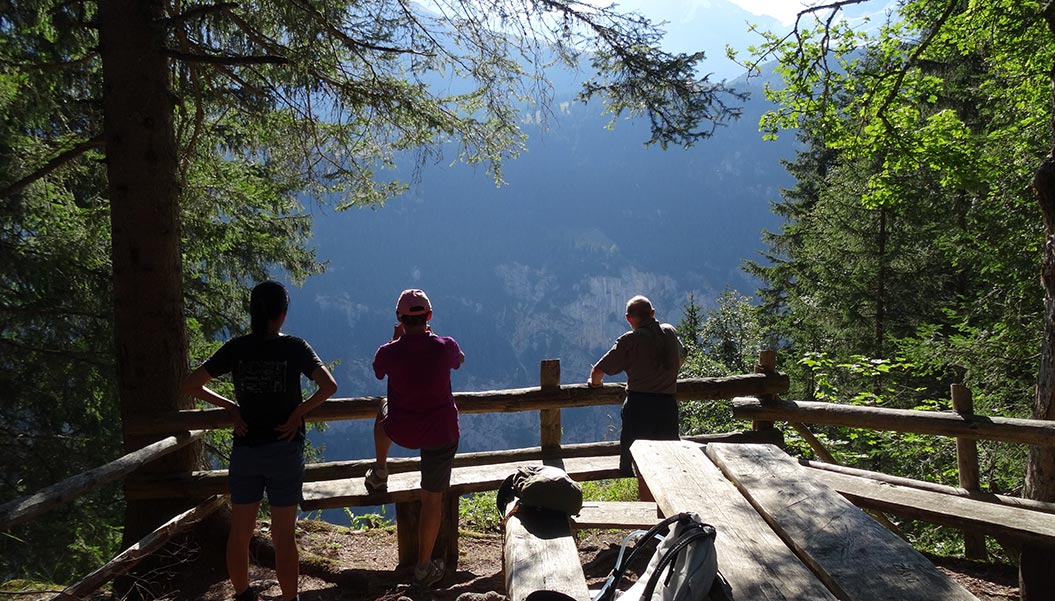 Viewpoint when walking in the Alps