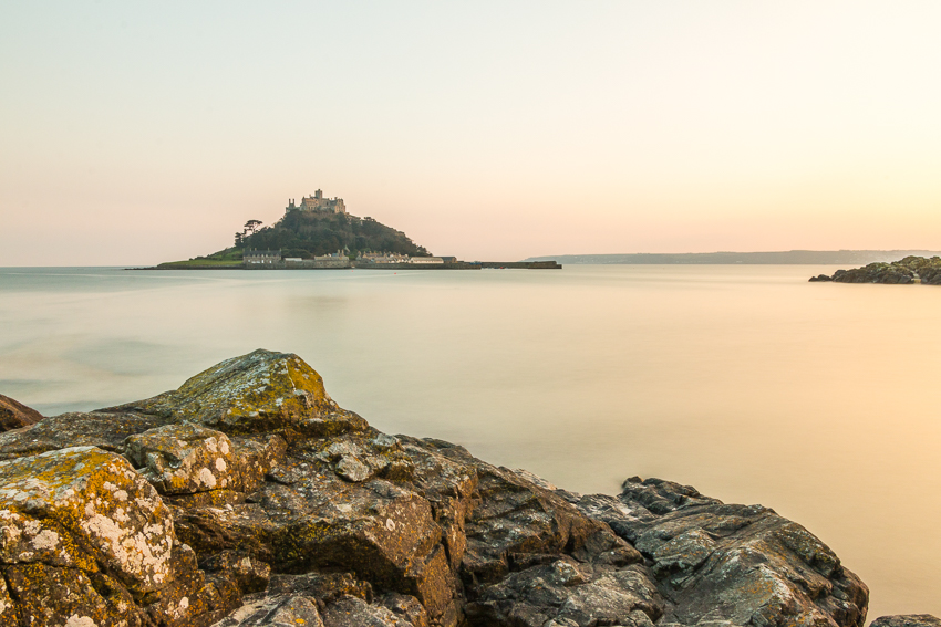 High tide sunset at St Michael's Mount