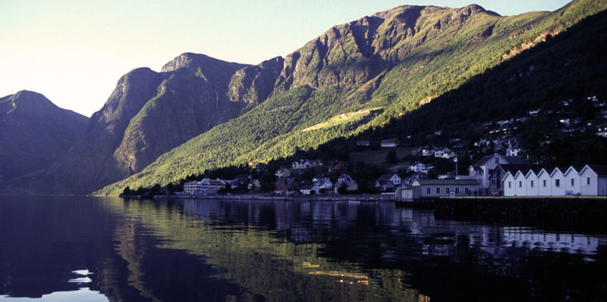 Town of Aurland on the Sognjefjord, Norway