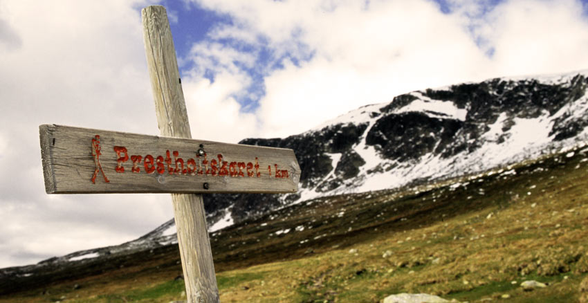 Footpath signboard, Norway