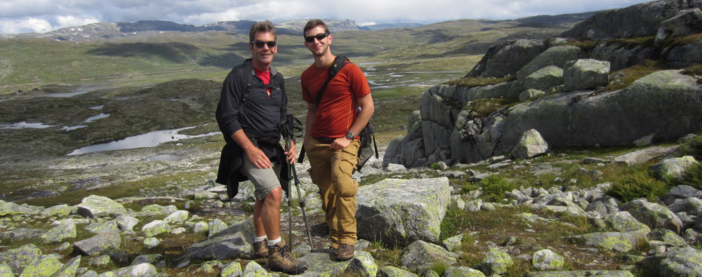 Chris and his son Evan on Fjordland walking holiday in Norway