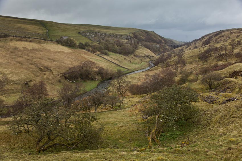 Looking up to the viaduct on Coast to Coast Walk