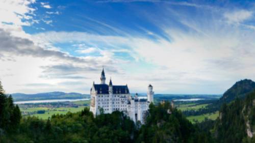 The fairytale view of Neuschwanstein Castle in Bavaria
