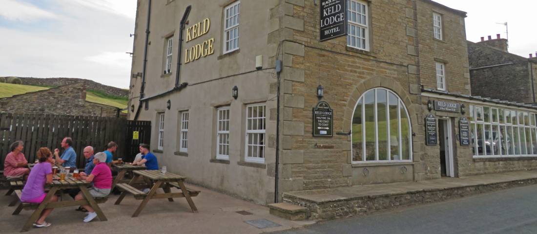 Drinkers outside Keld Lodge