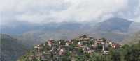The hilltop village of Qeparo close to the Albanian Southern Coast