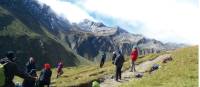 Group stop for relaxing views on the way to Grand Col Ferret |  <i>Kerren Knighton</i>