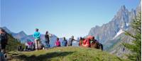 Taking a break to enjoy the views of the Val Ferret |  <i>Ryan Graham</i>