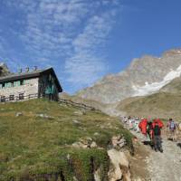 Group descending from Elisabetta refuge on the Italian side of Mont Blanc | Jac Lofts