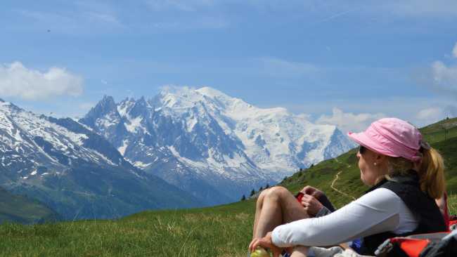 Enjoying the stunning scenery as we trek towards Mont Blanc | Erin Williams