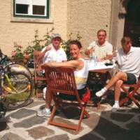 Cyclists enjoying wine tasting in the Wachau Valley, Austria | Kate Baker