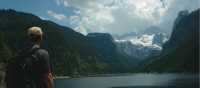 Hiker on Gosau Lake, Salzkammergut, Austria | Kate Baker