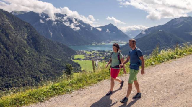 Hiking through a nature park in Austria