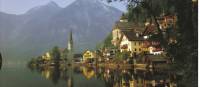 The picturesque town of Hallstatt in the Salzkammergut region of Austria
