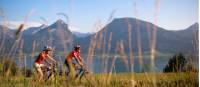 Cycling along Lake Wolfgangsee