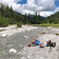 River relaxation in the Austrian Alps