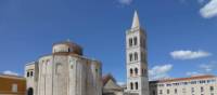 Walk around the symbol of Zadar city in Croatia; the Church of St Donatus