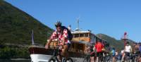 Cyclist setting off on his ride while on a Cycle & Sail trip in Croatia