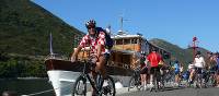 Cyclist setting off on his ride while on a Cycle & Sail trip in Croatia