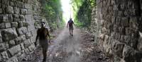Walking through an old Parenzana Railway tunnel