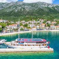 The deluxe category boat Harmonia docked in a Croatian harbour