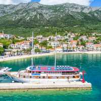 The deluxe category boat Harmonia docked in a Croatian harbour