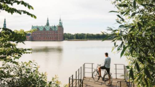 Soaking up the views of Frederiksborg Castle in Denmark.