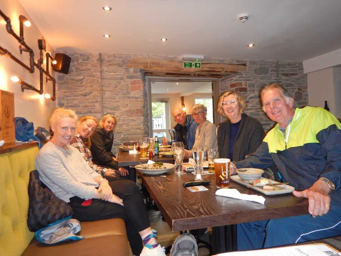 Enjoying an evening meal in a local pub. The group was always smiling! |  Peter Wells
