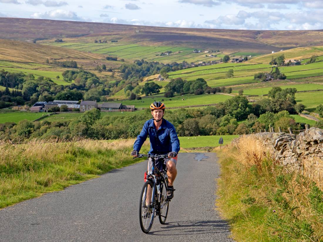 Cycling in Rookhope along the Coast to Coast in England