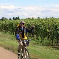 Cycling past vineyards in the Alsace region | Katie Roberts