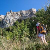 Looking up towards the Cathar Castles