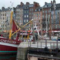 The harbour of Honfleur with its narrow houses and array of boats | Kate Baker