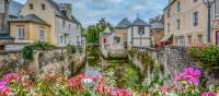 The pretty French town of Bayeux near the coast of Normandy