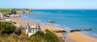 Panoramic view over Arromanches in Normandy, France