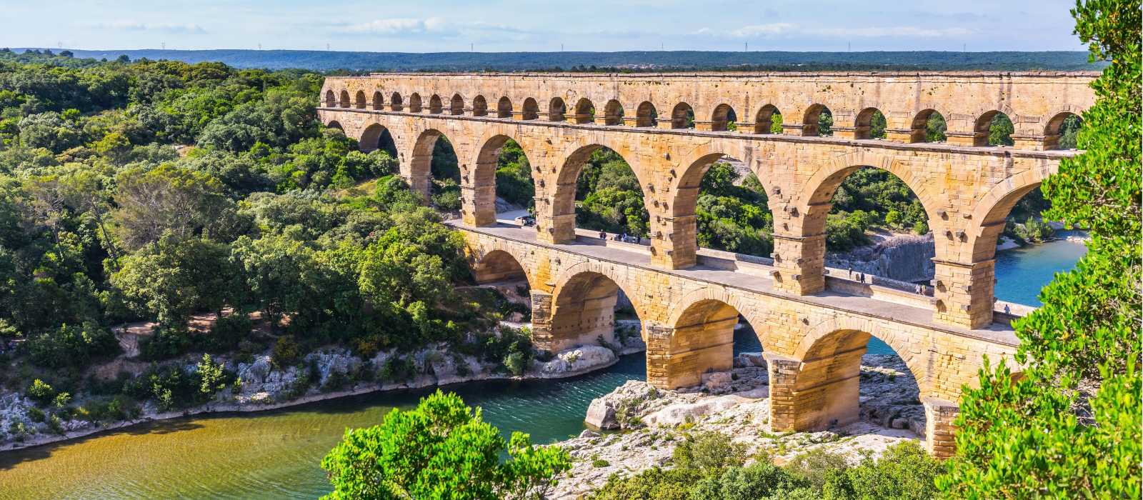 Incredible aqueduct Pont du Gard in Provence