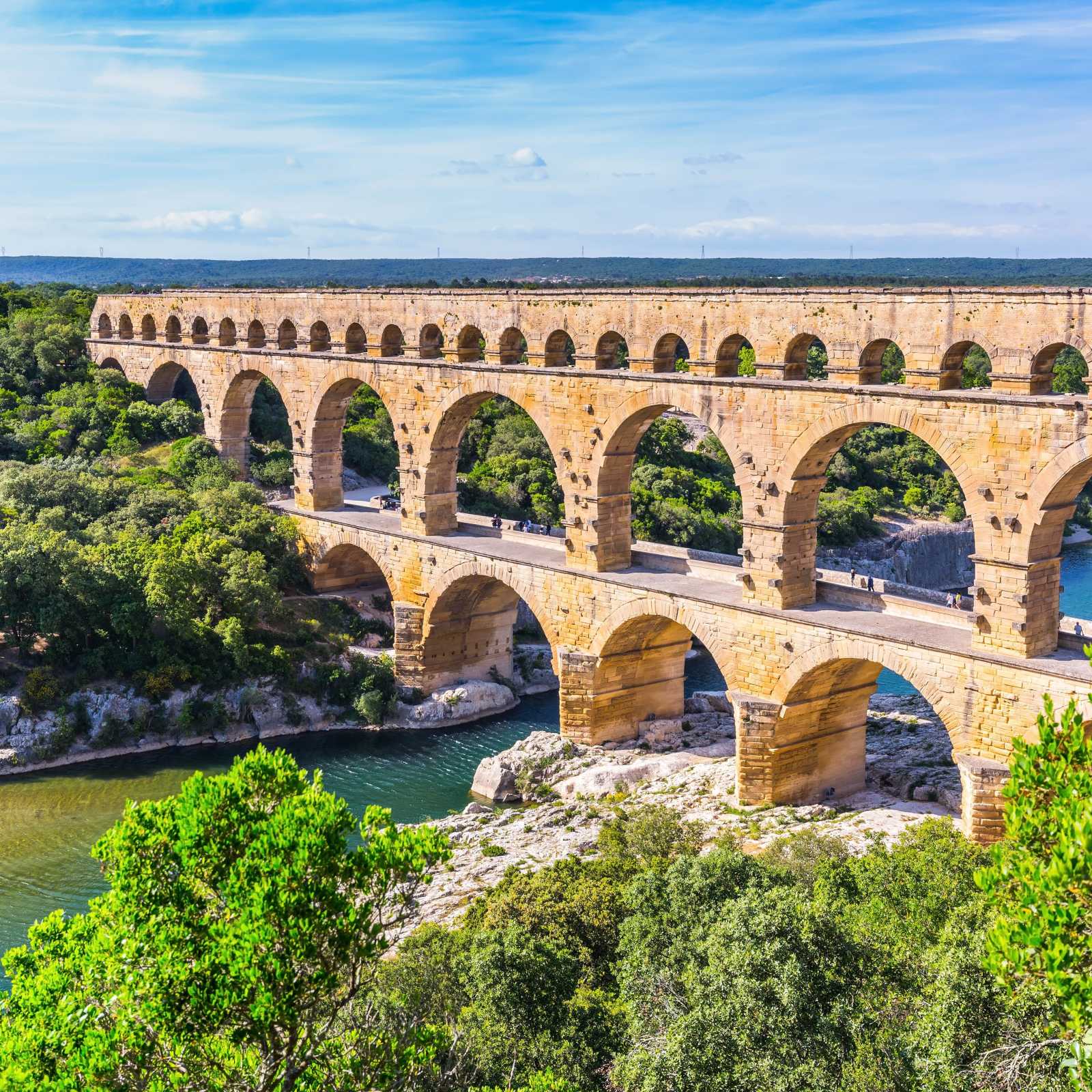 Incredible aqueduct Pont du Gard in Provence