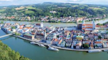 Passau in the southeast of Germany is located at the Austrian border at the confluence of the Danube, Inn and Ilz rivers.