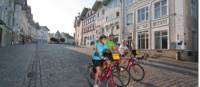 Cycling through the town of Bad Tölz