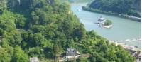 Pretty view of the Rhine with castle in foreground