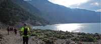 Hiking along the coastline on Crete