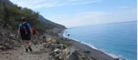 Walking along the Ag Roumeli coast on Crete