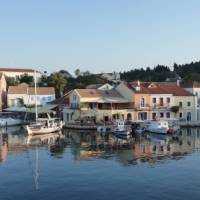 The town of Fiskardo on the Ionian island of Cephalonia, Greece