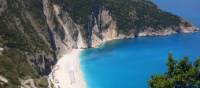 Myrtos beach on the island of Cephalonia, Greece