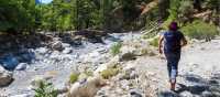 Hiking in the Samaria Gorge on Crete.