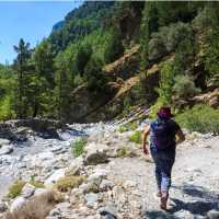 Hiking in the Samaria Gorge on Crete.