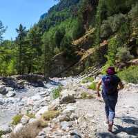 Hiking in the Samaria Gorge on Crete.