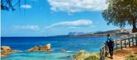 Walk the stunning azure coastline of Chania while on the island of Crete, Greece.