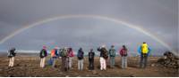 A beautiful rainbow on the Laugavegur Trail in Iceland