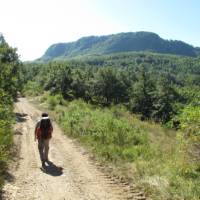 Hikers on the trail to Assisi on the St Francis Way