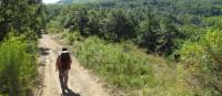 Hikers on the trail to Assisi on the St Francis Way