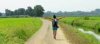 Hiking along the Via Francigena on the way to Pavia